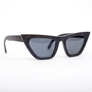 Black Wooden Sunglasses Cat Eye Wood Eyeglasses Wood Eyewear Reading Glasses Designer Sunglasses image 3