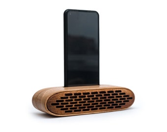 iPhone Amplifier Cellphone Speaker Loudspeaker Wooden Phone Speaker Wood Dock Phone Stand