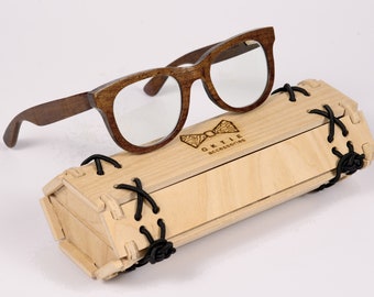 Buy Brown Wooden Glasses Frame: Blue Light Blocking Computer