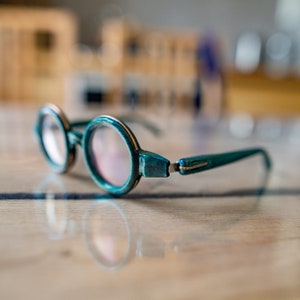 Round Shape Wooden Glasses Frame, Prescription Glasses, Reading Glasses, Computer Glasses, Glasses Frame image 3