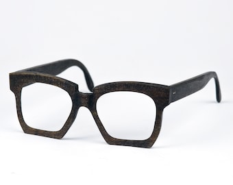 Computer Glasses Frame, Blue Light Glasses, Black Wooden Glasses