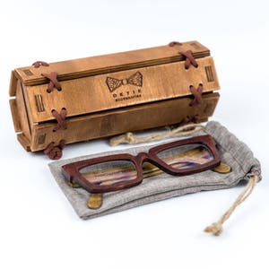 Vintage Wooden Eyeglasses Frames Blue Light Glasses, Prescription Reading Glasses image 3