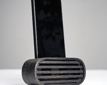 Wooden Phone Speaker - Personalized Phone Stand - Passive Sound Amplifier