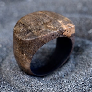 Unisex Black Walnut Wood Ring for Couple 5th Anniversary Gift Wooden Rings Ukraine Shop