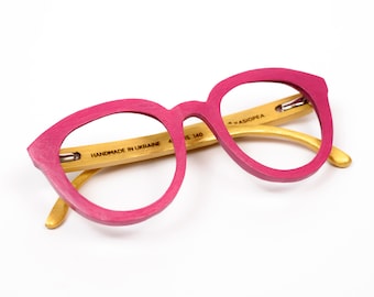 Round Prescription Glasses, Reading Glasses for Women Handmade Wood Eyewear