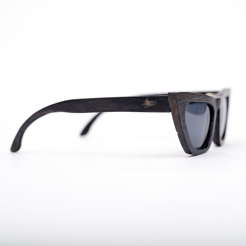 Black Wooden Sunglasses Cat Eye Wood Eyeglasses Wood Eyewear Reading Glasses Designer Sunglasses image 4