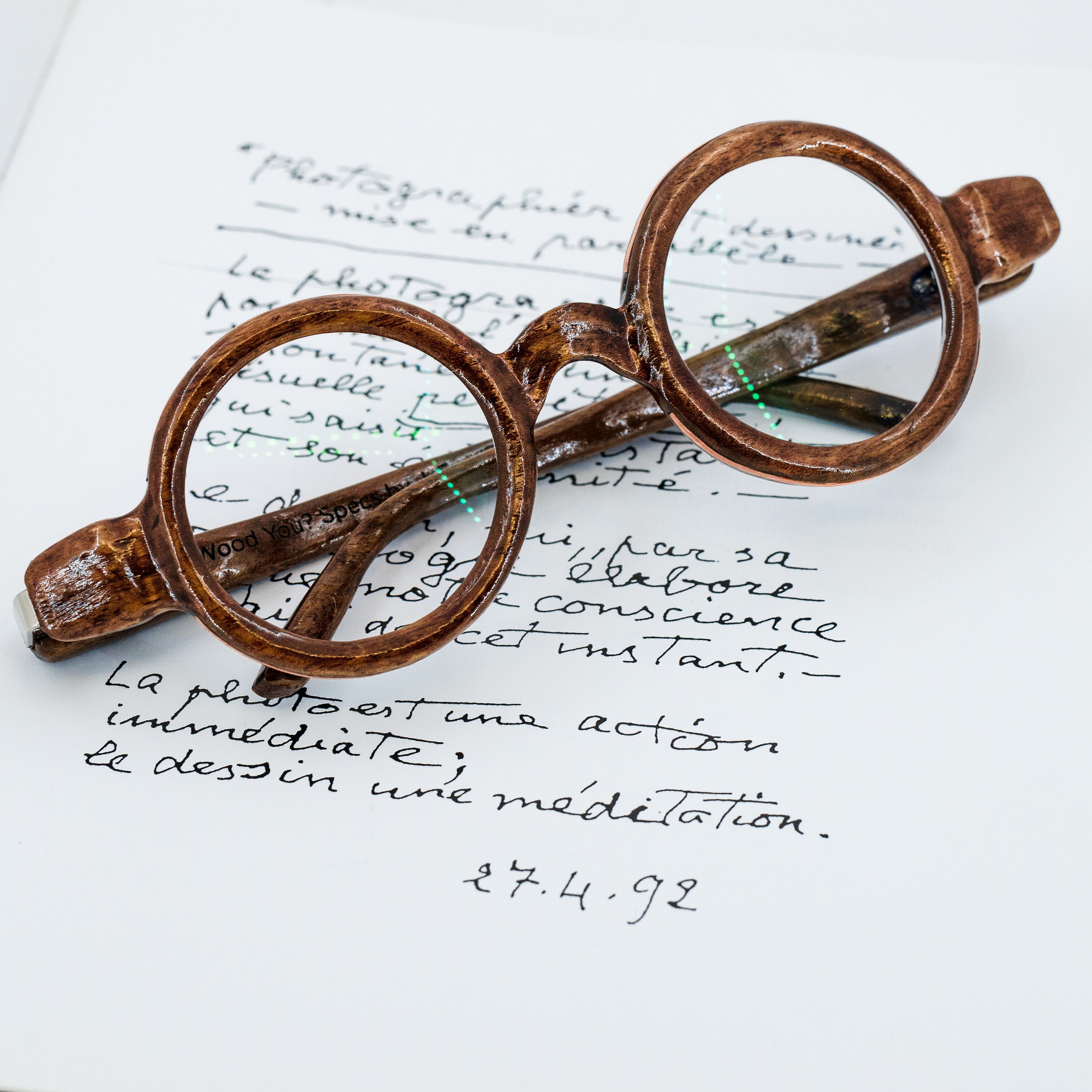 Wooden Glasses with Copper Inlay Reading Wood Eyeglasses