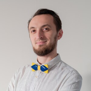 Wooden Bow Tie Yellow and Blue in Ukraine Colors with Personalized Wood Gift Box image 9