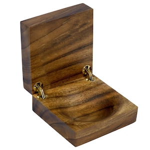 Caixa de anel de madeira para casamento Proposta Caixa de anel rústica para noivado Madeira de nogueira com gravura personalizada Caixa de joias de nogueira