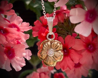 Cute Flower Ocarina - Rose Gold plated - 4 holes ocarina - Silver ocarina - playable ocarina jewelry