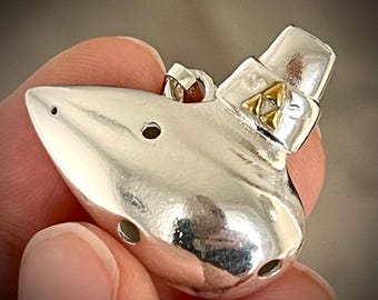 Baby ocarina - Zelda Ocarina of Time themed silver ocarina
