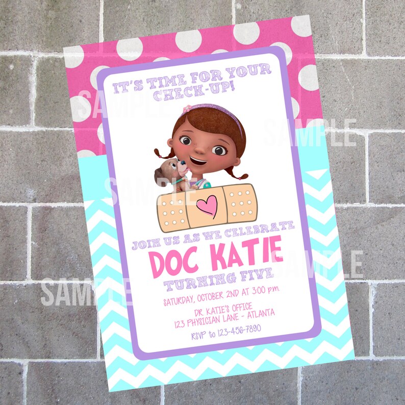 Doc Mcstuffins Birthday Party Invitation Etsy
