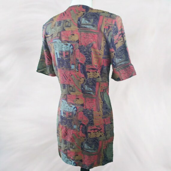 VINTAGE 1980s Colorful Mod Print Tunic Length Bla… - image 6