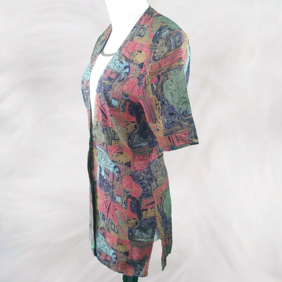 VINTAGE 1980s Colorful Mod Print Tunic Length Bla… - image 4