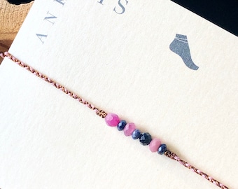 Beach anklet for women, Dainty beaded anklet, Ankle bracelet, Braided Anklet, Adjustable anklet, Woven anklet, String anklet