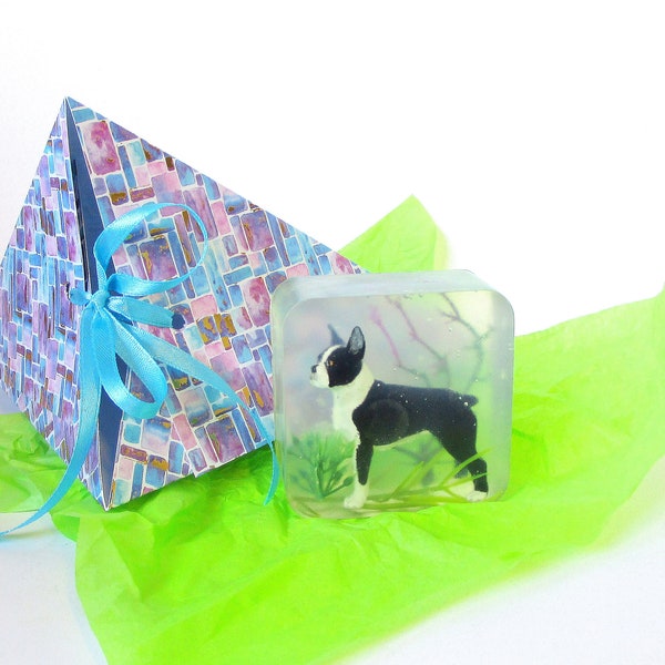 Gift set designer soap "my Boston Terrier" with gift box