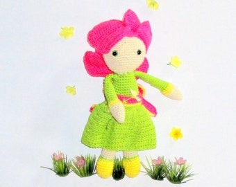 cute cuddly doll "Peony Pam" 25 cm flower doll