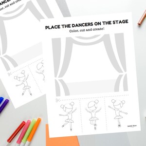 Dance Activity Printable - &quot;Place The Dancers On The Stage&quot; - Summer Camp Activity, Coloring Page, Coloring Printable - Instant Download