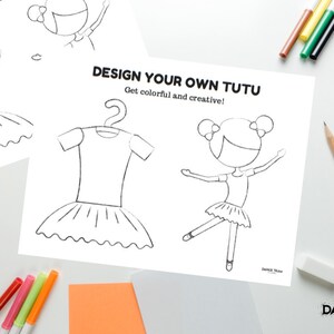 Dance Activity Printable - &quot;Design Your Own Tutu&quot; - Summer Camp Activity, Dance Coloring Page, Coloring Printable - Instant Download