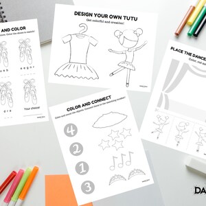 Mini Activity Book - Printable Dance Activities, Dance Camp Activities, Dance Coloring Pages, Activity Printables - Instant Download