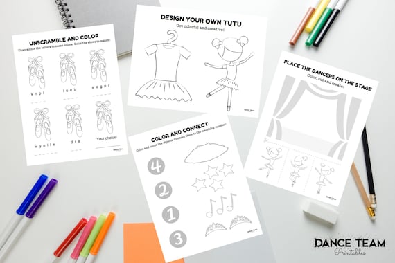Mini Activity Book Printable Dance Activities Dance Camp Activities Dance Coloring Pages Activity Printables Instant Download