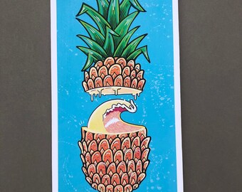 Pineapple with wave filling "blue"