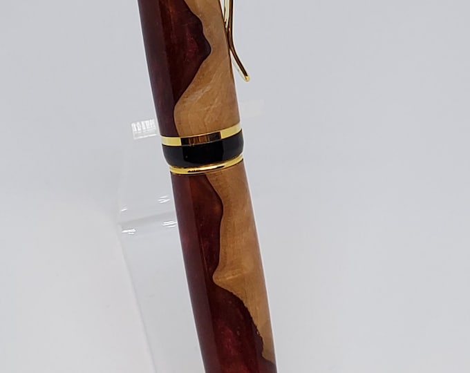 Featured listing image: Handmade Maroon and Gold Fiji Fusion Cigar Pen