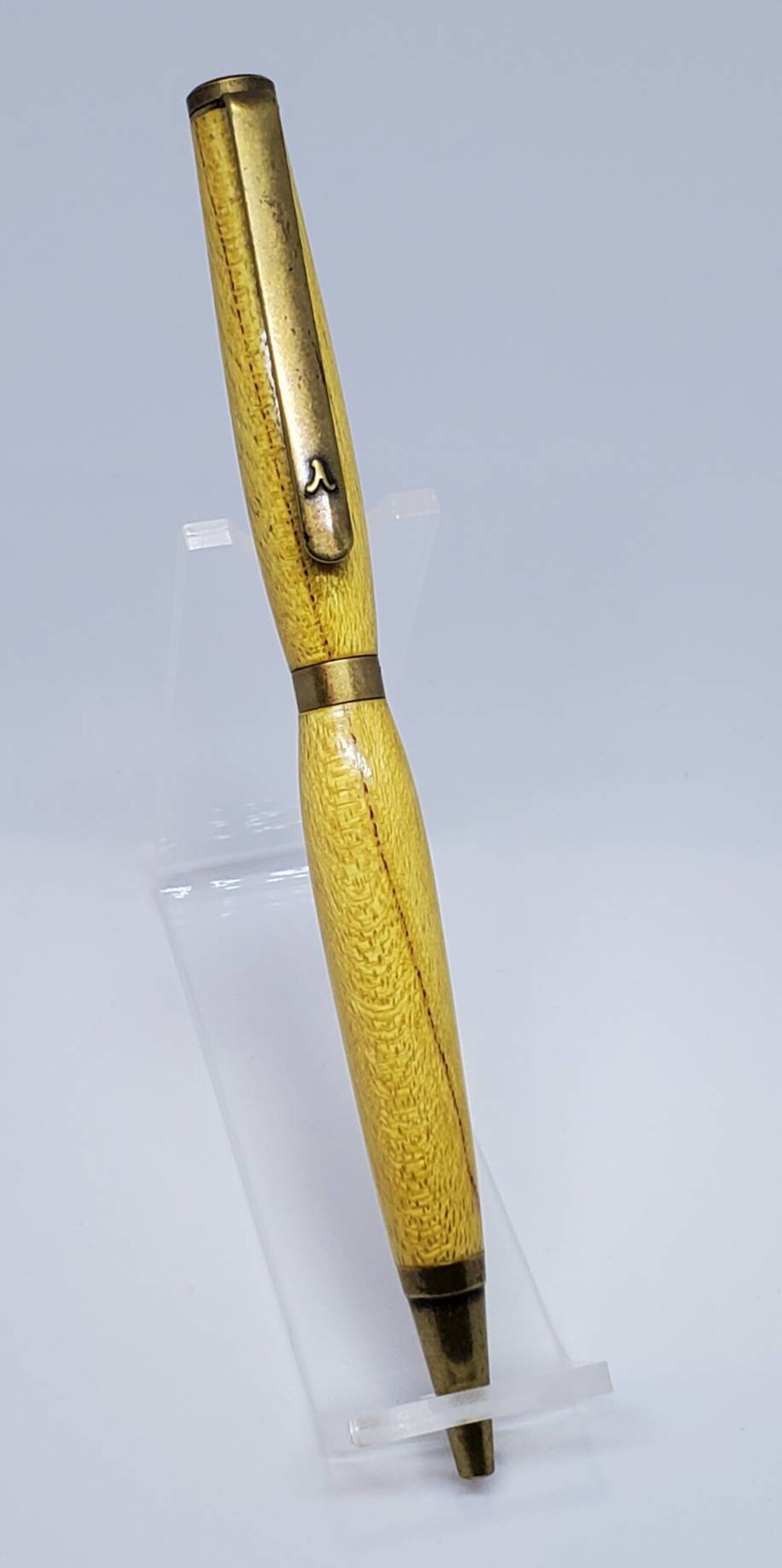 Handmade Yellow Heart Wood Twist Style Ballpoint Pen Etsy