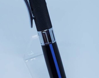 Fabriqué à la main Thin Blue Line Acrylic Law Enforcement Officer Tribute Ballpoint Pen