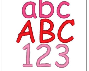 Comic Sans font 1 inch embroidery design monogram pattern download for Machine Embroidery 4X4 hoop