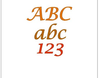 Lucida Calligraphy font 1 inch embroidery pattern download for Machine Embroidery 4X4 hoop