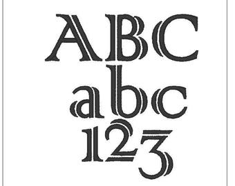 Colonna font 1 inch embroidery design monogram pattern download for Machine Embroidery 4X4 hoop