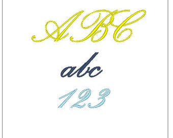 Palace script monogram wedding font 1 inch embroidery pattern download for Machine Embroidery 4X4 hoop