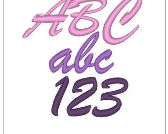 Brush script font 1 inch embroidery pattern download for Machine Embroidery 4X4 hoop