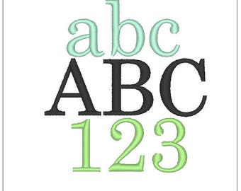 Century font 1 inch embroidery design monogram pattern download for Machine Embroidery 4X4 hoop
