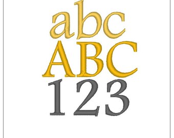 Footlight font 1 inch embroidery design monogram pattern download for Machine Embroidery 4X4 hoop