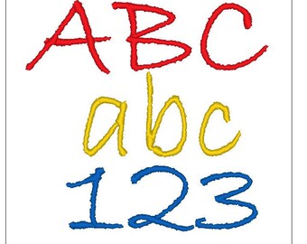 Bradley Hand font 1 inch embroidery pattern download for Machine Embroidery 4X4 hoop