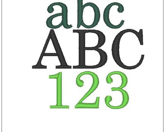 Century Schoolbook font 1 inch embroidery design monogram pattern download for Machine Embroidery 4X4 hoop