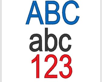 Ariel Narrow font 1 inch embroidery pattern download for Machine Embroidery 4X4 hoop