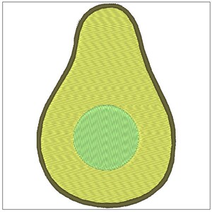 Avocado 4 zoll, 3 zoll und 5 Zoll Stickmuster Download für Maschinenstickerei 4x4 Hoop und 5X7 Hoop