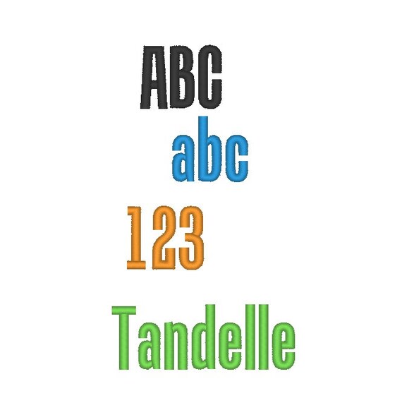Tandelle Font 1 Inch Embroidery Pattern PES & BX Download for Etsy