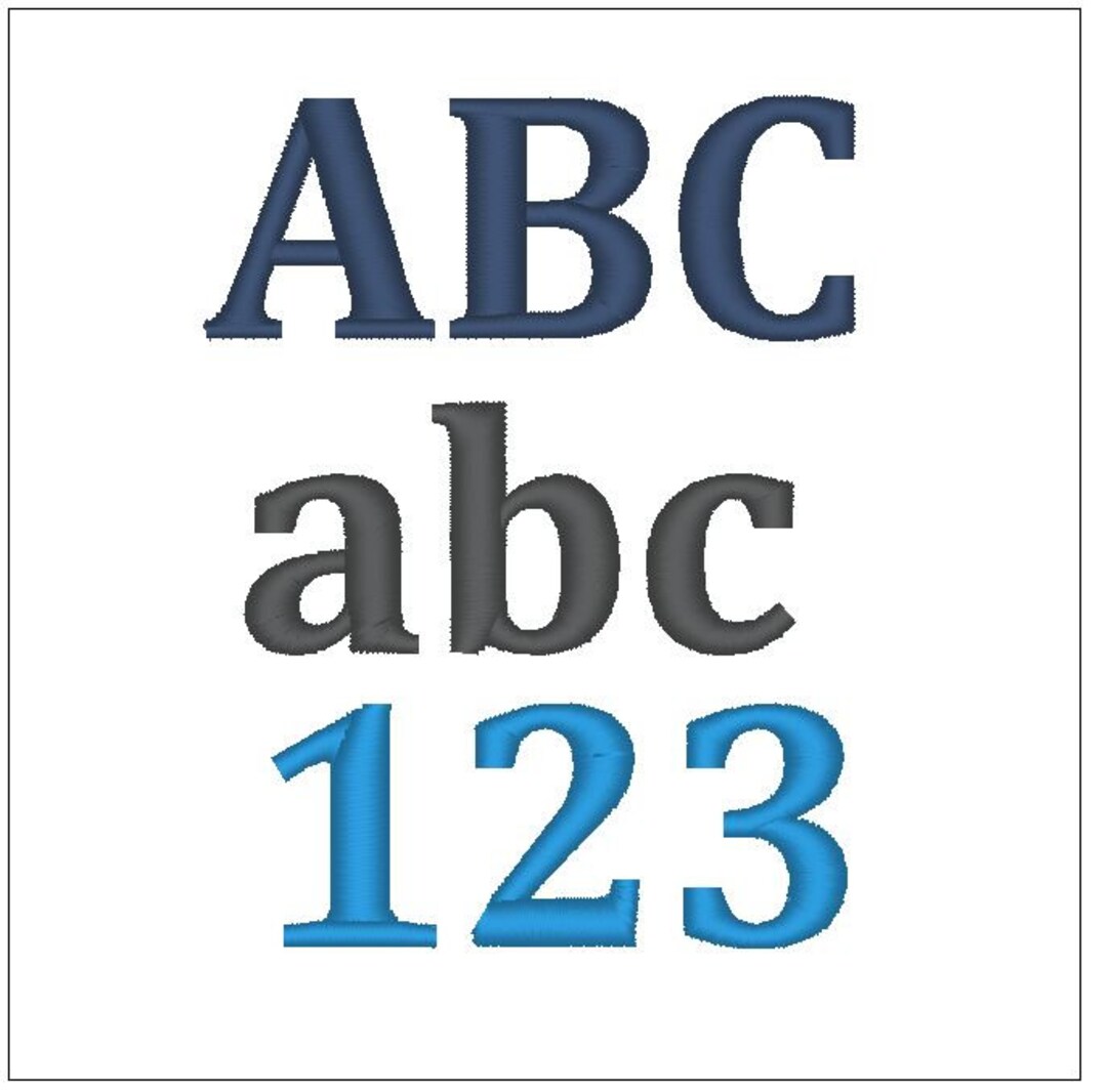 Cambria BOLD Font 1 Inch Embroidery Pattern Download for Machine