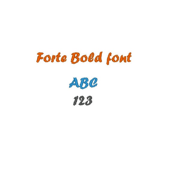 Forte Font 2 Inch Embroidery Design FULL ALPHABET PES Pattern.