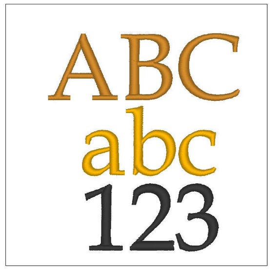 Book Antiqua font 1 inch embroidery pattern download for Etsy