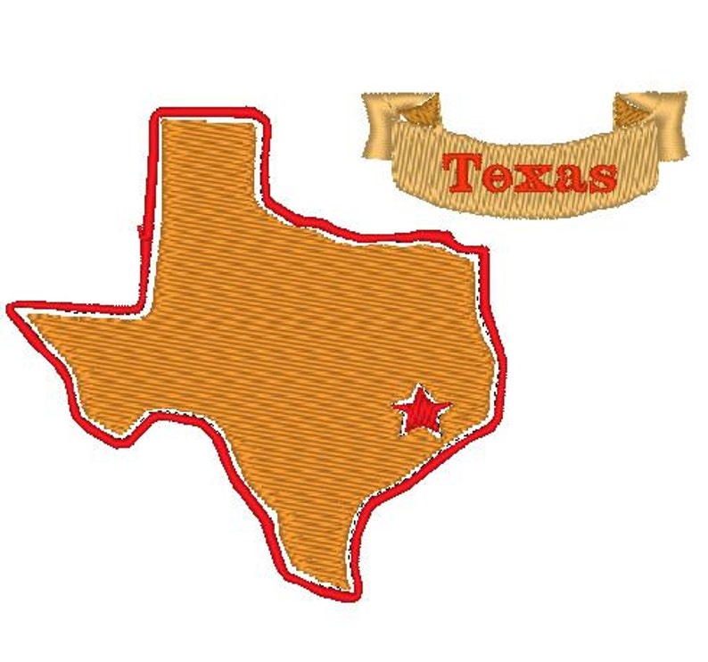 Texas state embroidery pattern 4 inch download for Machine Etsy