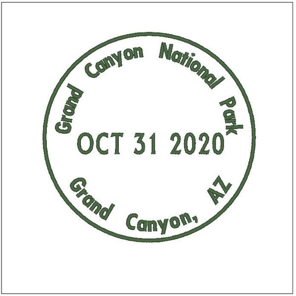 Grand Canyon National Park Passport cancellation stamp  4.30 inch logo embroidery pattern 4 X 4 hoop download for Machine Embroidery