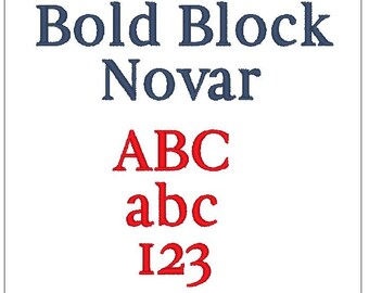 Bold Block Novar font font 1 inch embroidery design monogram pattern download for Machine Embroidery 4X4 hoop