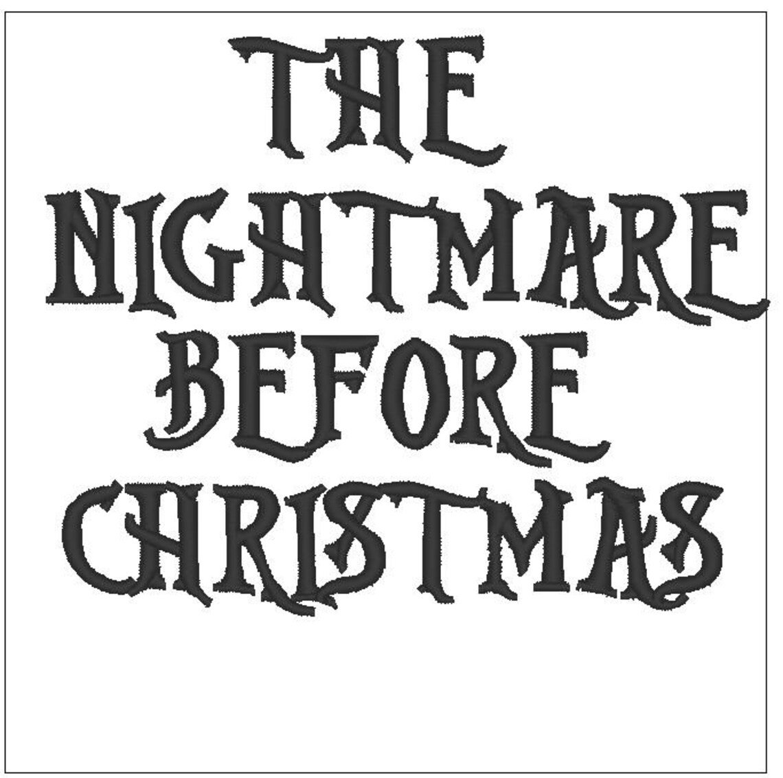 The Nightmare Before Christmas CAPS ONLY font 1 inch  Etsy