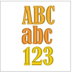 May include: A graphic design featuring the letters ABC in uppercase, abc in lowercase, and the numbers 123. The letters and numbers are in a bold, blocky font. The letters ABC are in a yellow colour, the letters abc are in an orange colour, and the numbers 123 are in a yellow colour.