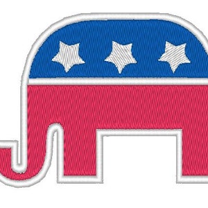 GOP Republican Elephant embroidery  pattern download for Machine Embroidery for 4X4 hoop